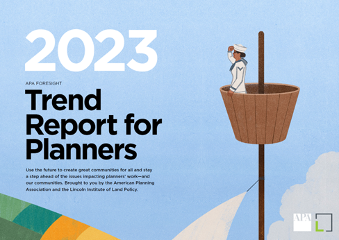 An image of the cover of the APA 2023 Trend Report for Planners