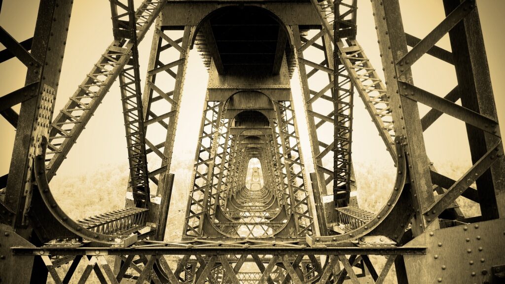 Looking through the trusses of the Kinzua Bridge
