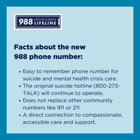 988 Suicide Prevention and Crisis Support flyer