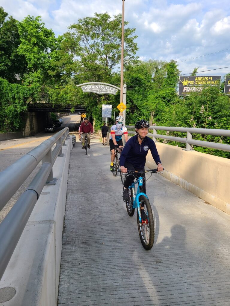 Person on a bike with a helmet