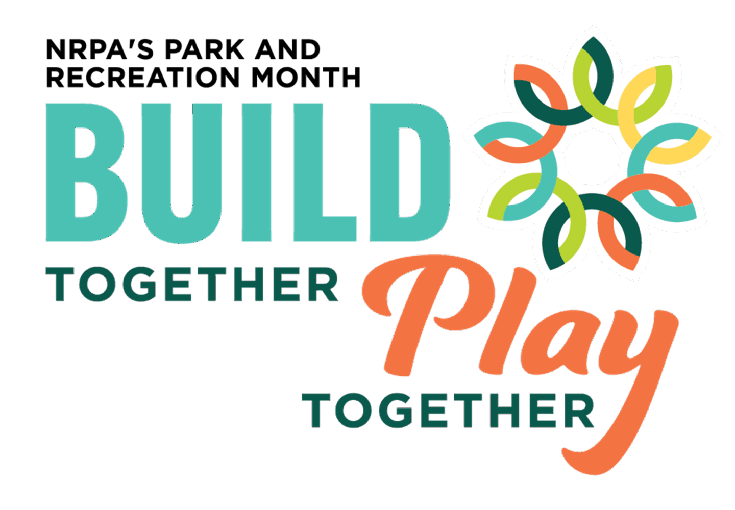 Logo that says Build Together Play Together in teal and orange