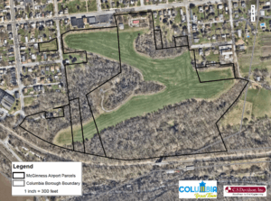 Aerial imagery and property boundaries for the McGinness site